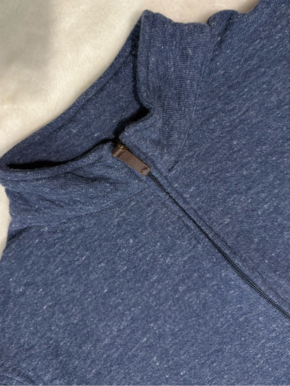 Oxford America Men’s Medium Blue Heathered Quarter Zip Pullover Sweater